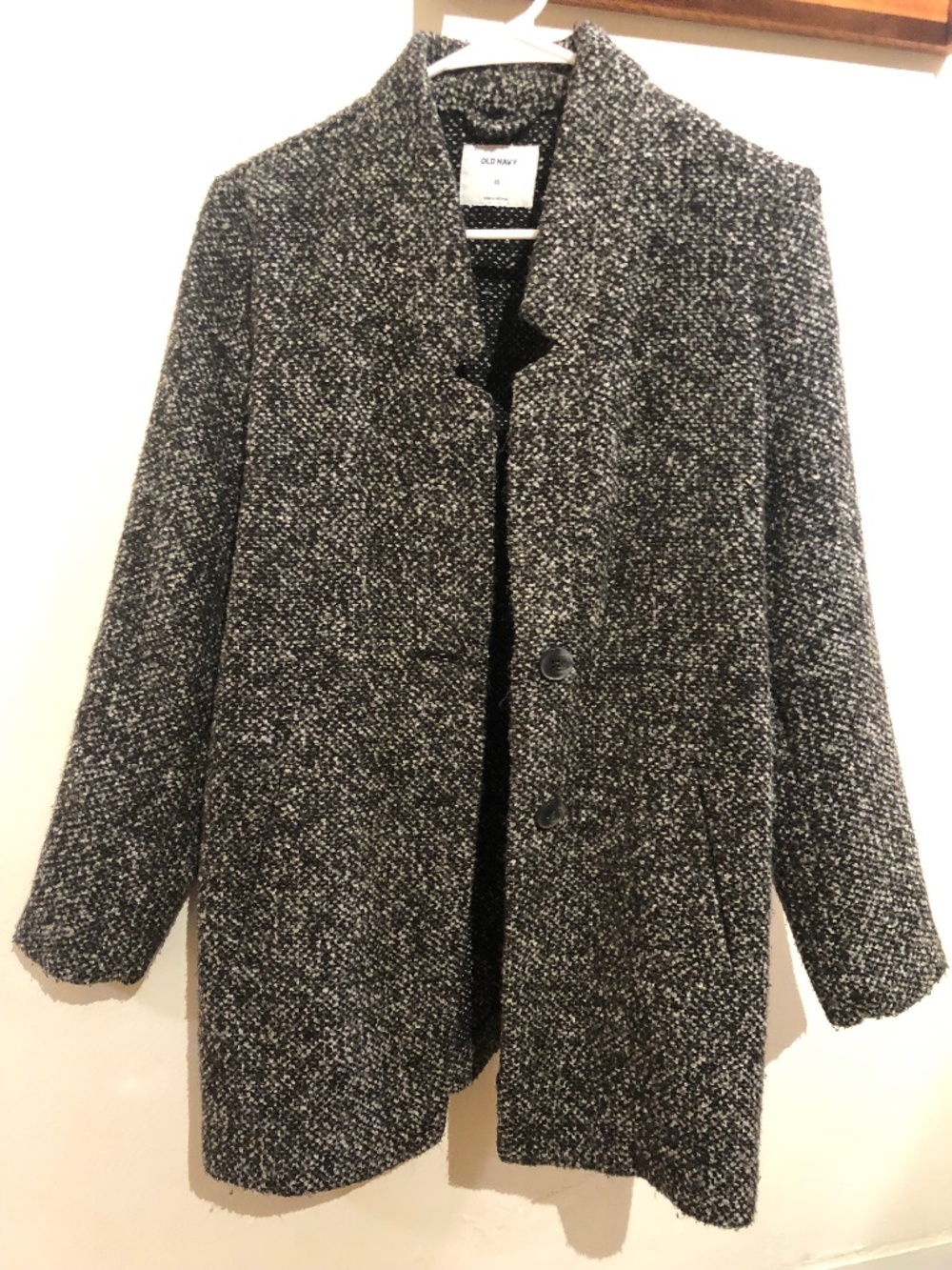 Old Navy Black Tweed Coat, XS